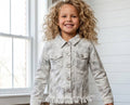 Kids City Scout Winter Camo Fringe Button Denim Jacket