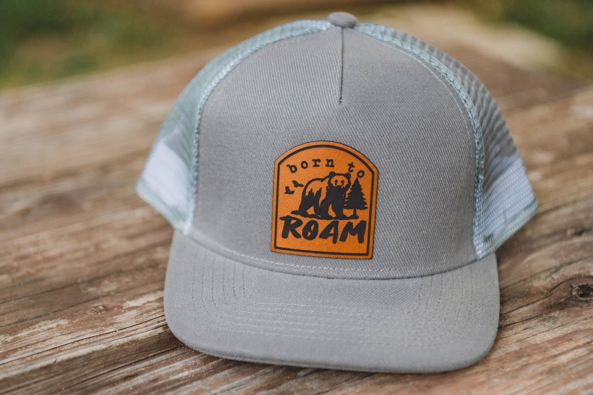 "Born to Roam" Bear Adventure Trucker Hat for Boys