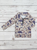 Kids Boys Camouflage Zip Pullover: 5-6T
